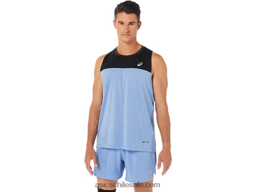 hombres Asics camiseta de carrera R8N4461332 rendimiento armonía negro/azul
