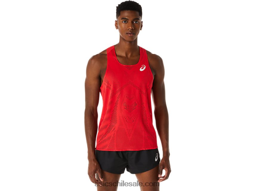 hombres Asics camiseta de jacquard actibreeze R8N446130 rojo electrico