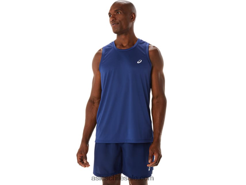 hombres Asics camiseta de lyte lista para usar R8N446176 azul índigo