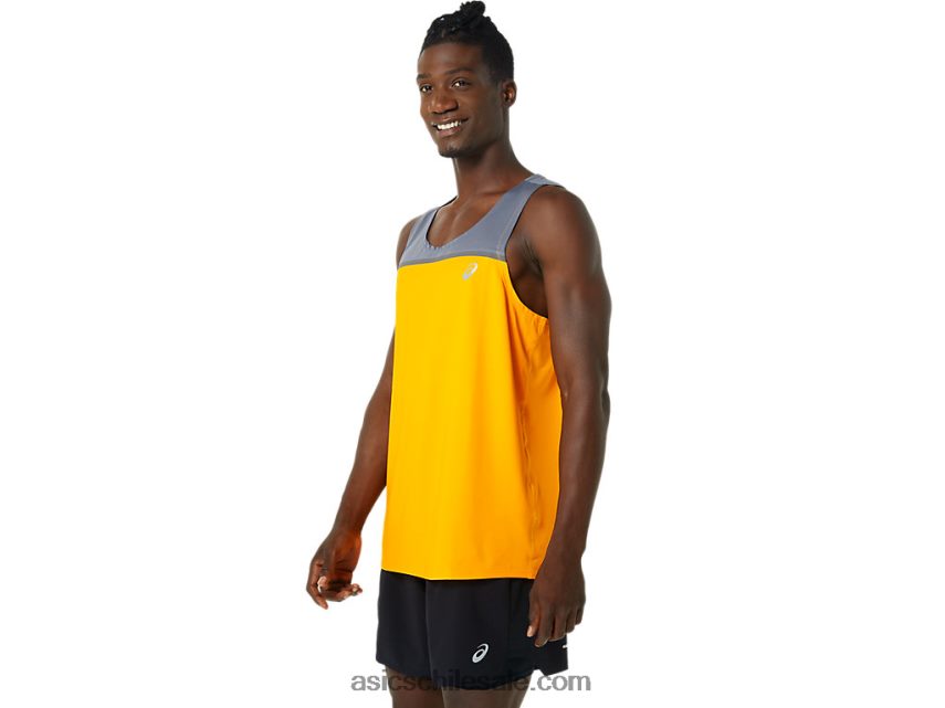hombres Asics camiseta pr lyte R8N4461035 ámbar/metrópolis