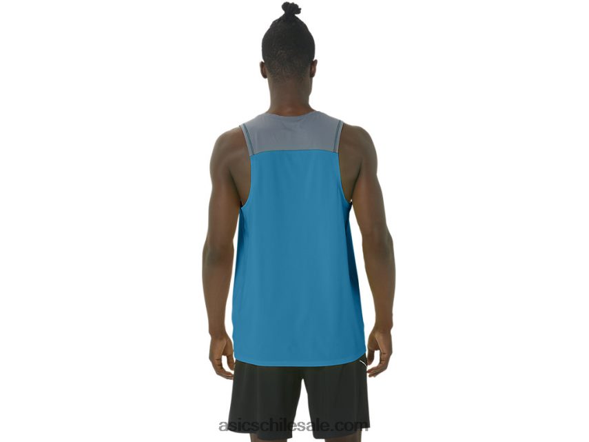 hombres Asics camiseta pr lyte R8N446196 isla azul