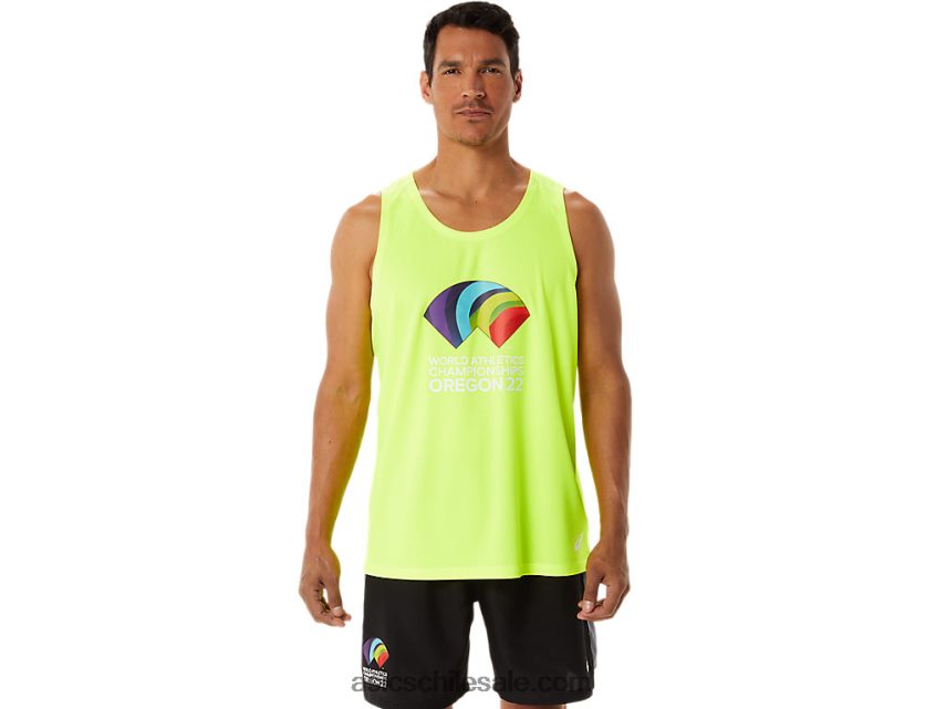 hombres Asics ready-set ii camiseta wch R8N4461290 amarillo de seguridad