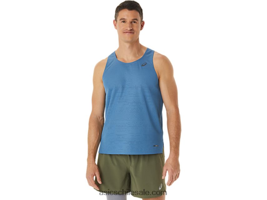 hombres Asics ventilar actibreeze camiseta R8N4461128 azur