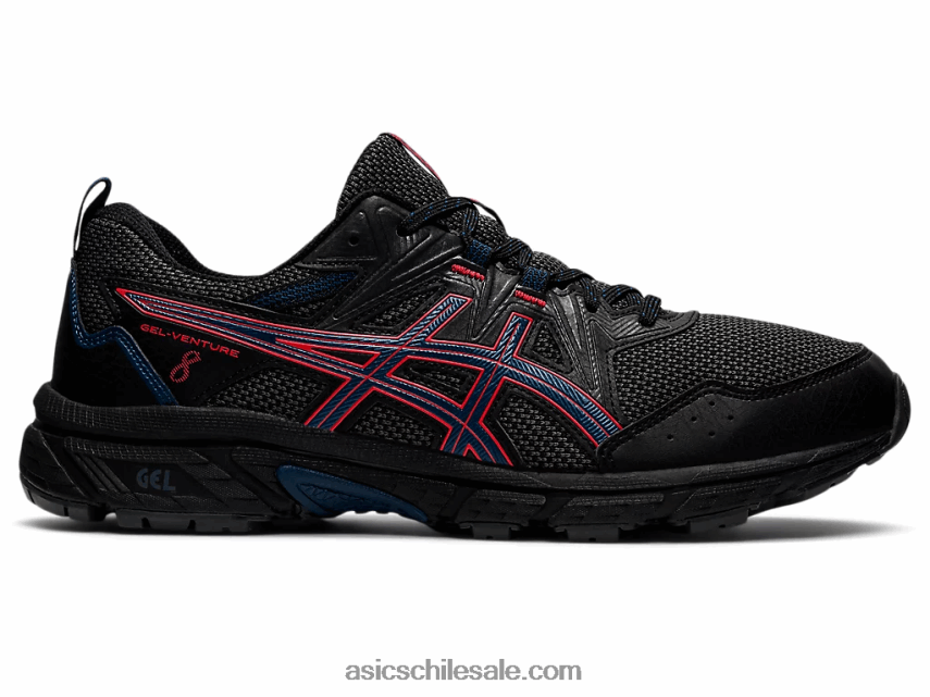hombres Asics empresa de gel 8 R8N4461488 negro/rojo fuego