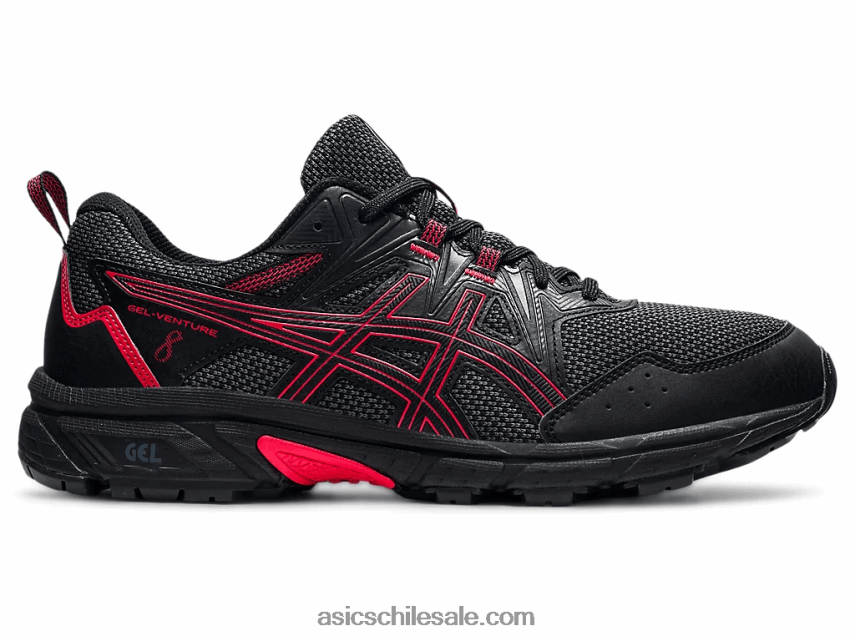 hombres Asics empresa de gel 8 R8N4461621 negro/rojo eléctrico