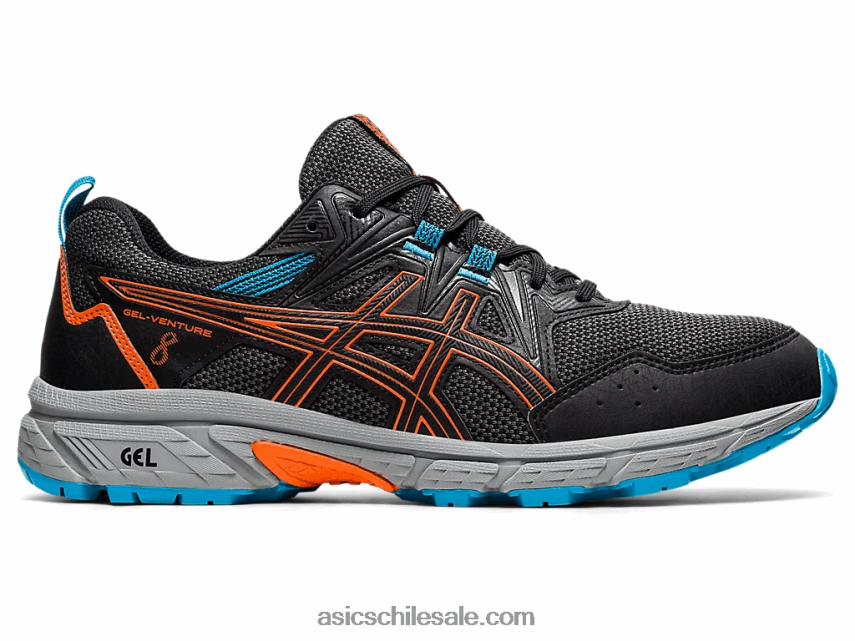 hombres Asics empresa de gel 8 R8N4461898 negro/naranja caléndula