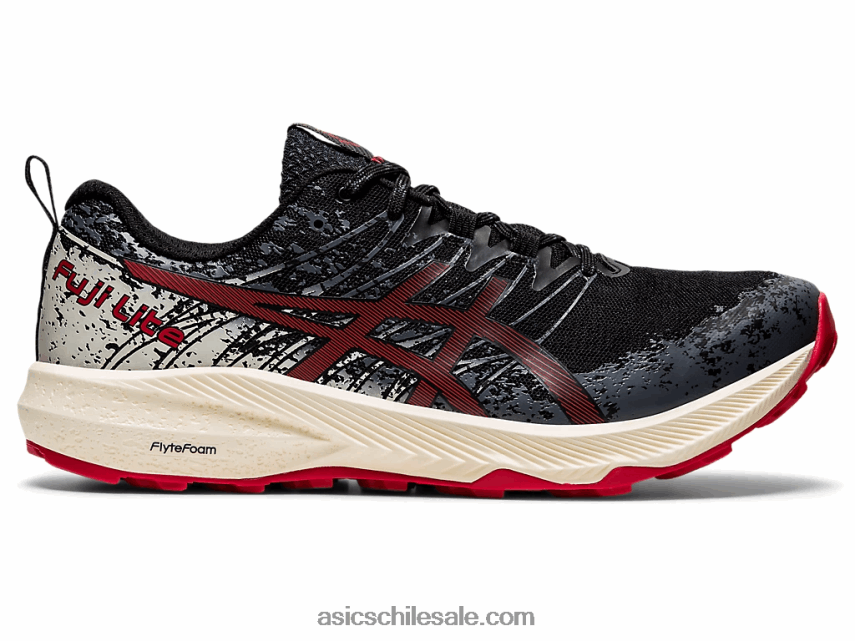 hombres Asics fuji lite 2 R8N4461661 negro/rojo eléctrico