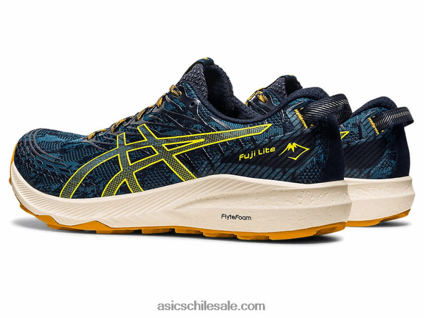 hombres Asics fuji lite 3 R8N446624 tinta verde azulado/amarillo dorado