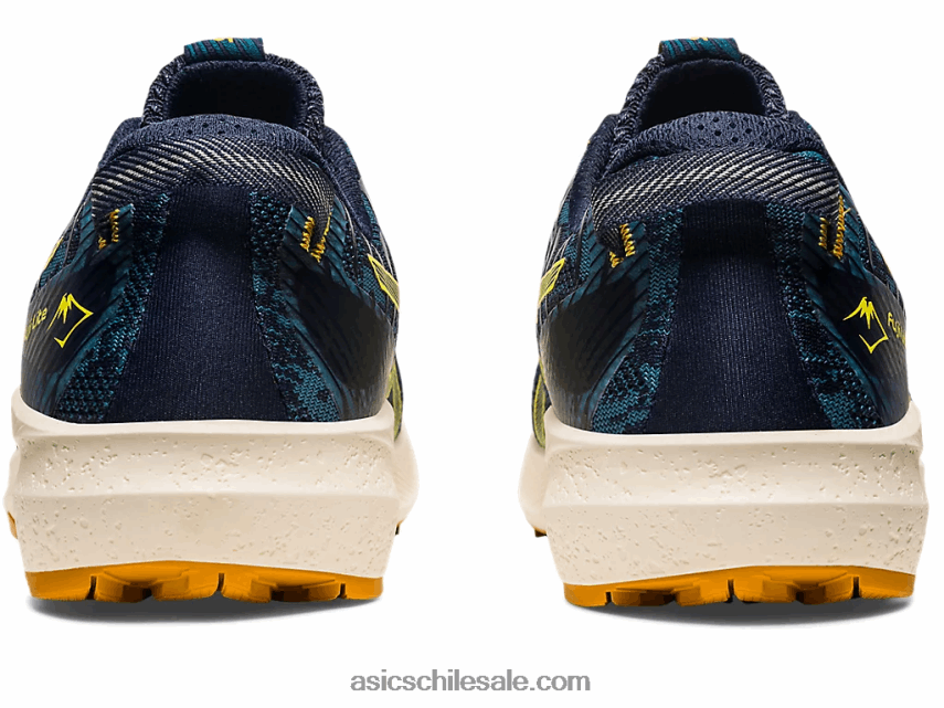 hombres Asics fuji lite 3 R8N446624 tinta verde azulado/amarillo dorado