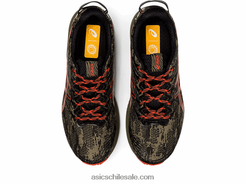 hombres Asics fuji lite 3 R8N446735 manto verde/tomate cherry