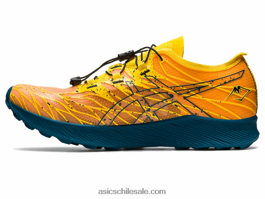 hombres Asics fujivelocidad R8N446636 amarillo dorado/verde azulado tinta
