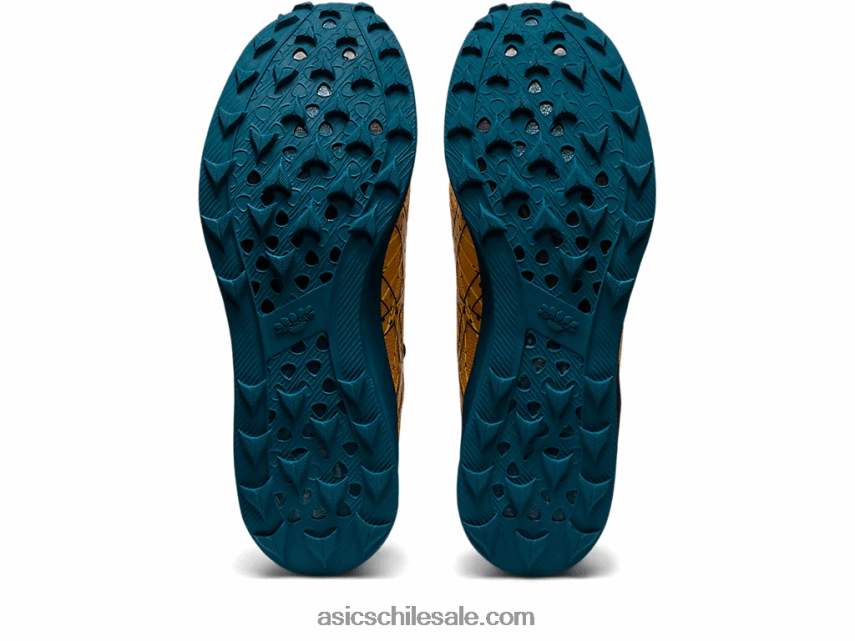 hombres Asics fujivelocidad R8N446636 amarillo dorado/verde azulado tinta