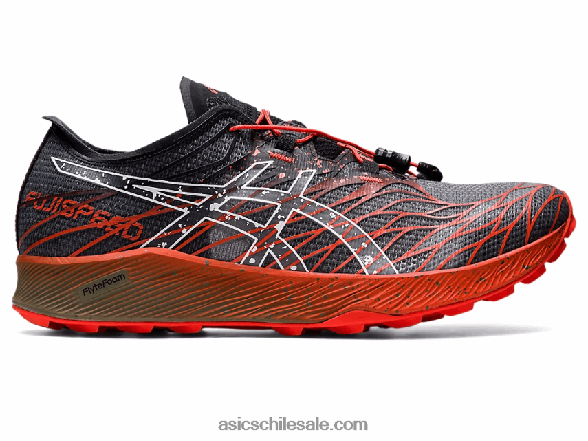 hombres Asics fujivelocidad R8N446976 tomate negro/cherry