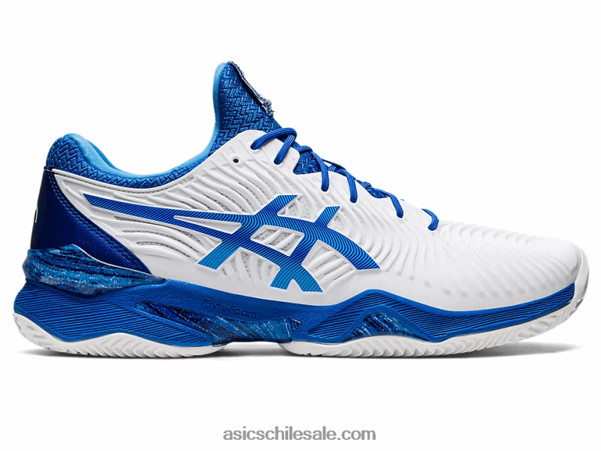 hombres Asics cancha ff novak arcilla R8N4461003 blanco/azul atun