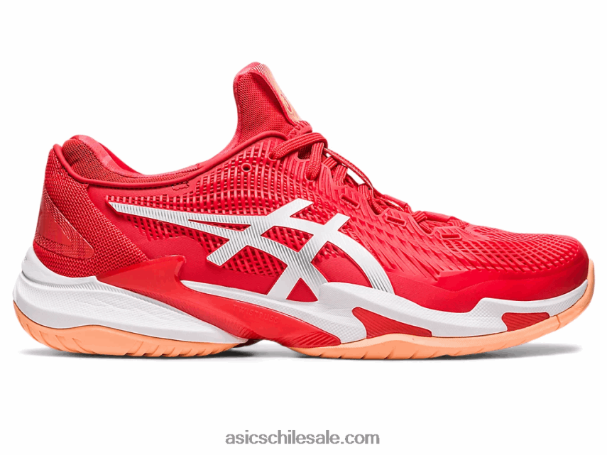 hombres Asics corte ff 3 novak R8N44663 rojo fuego/blanco