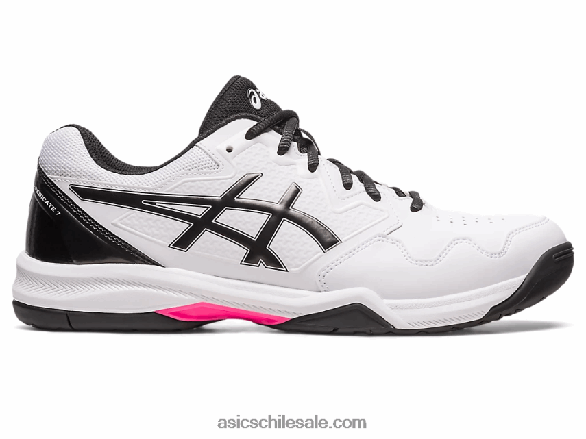 hombres Asics gel dedicado 7 R8N446517 blanco/rosa fuerte