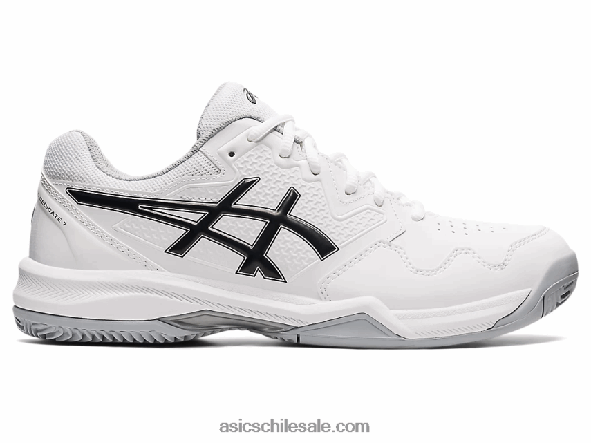 hombres Asics gel-dedicate 7 arcilla R8N4461583 blanco negro