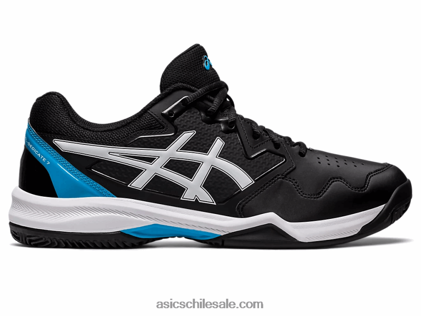 hombres Asics gel-dedicate 7 arcilla R8N446494 negro/azul isla