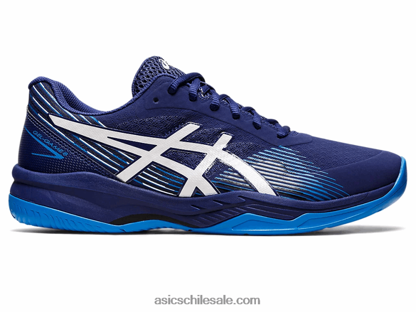 hombres Asics juego de gel 8 R8N4461149 buceo azul/blanco