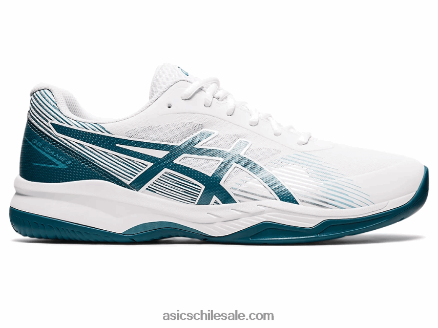 hombres Asics juego de gel 8 R8N4461246 blanco/pino aterciopelado