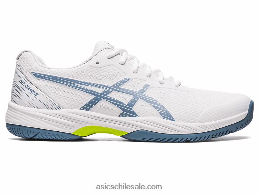 hombres Asics juego de gel 9 R8N446410 blanco/azul acero