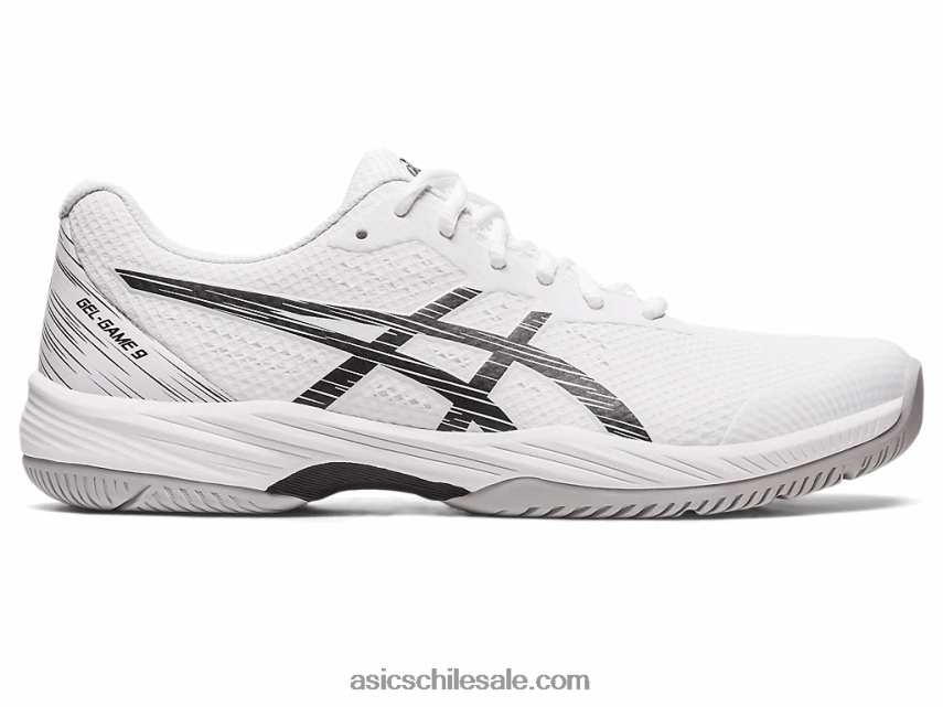 hombres Asics juego de gel 9 R8N446440 blanco negro