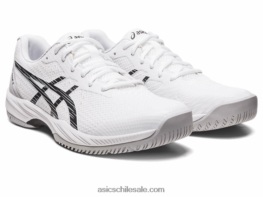 hombres Asics juego de gel 9 R8N446440 blanco negro
