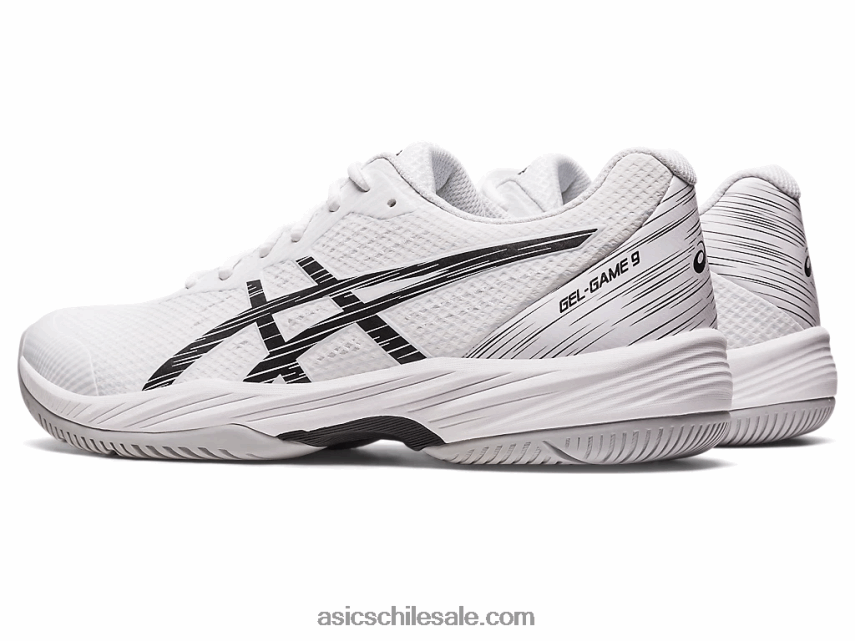 hombres Asics juego de gel 9 R8N446440 blanco negro