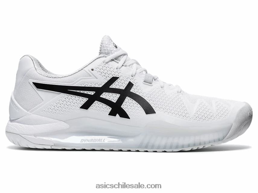 hombres Asics resolución de gel 8 R8N4461842 blanco negro