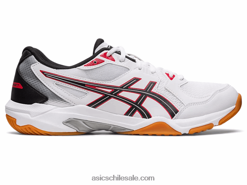hombres Asics gel-cohete 10 R8N44631 blanco/rojo clásico