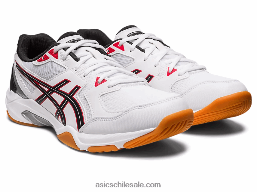 hombres Asics gel-cohete 10 R8N44631 blanco/rojo clásico