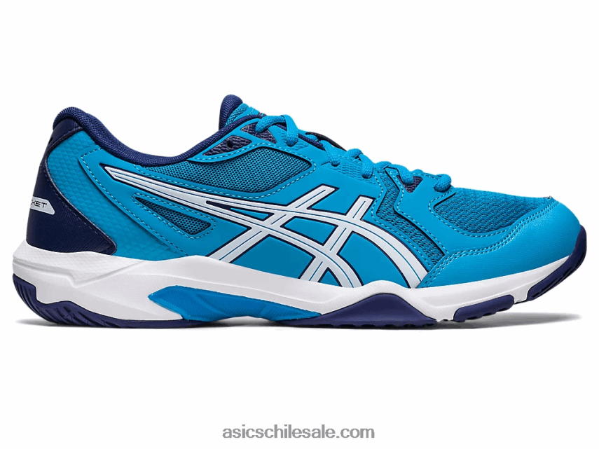 hombres Asics gel-cohete 10 R8N446461 isla azul/blanco