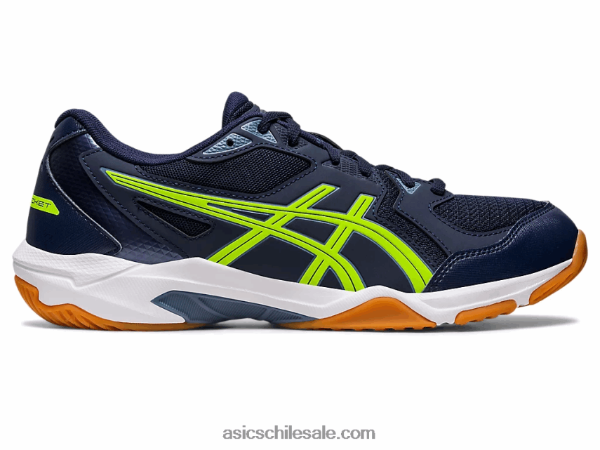 hombres Asics gel-cohete 10 de ancho R8N446442 medianoche/verde peligro