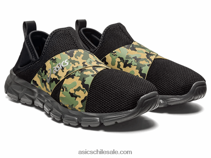 hombres Asics slip-on lyte cuántico R8N4461232 negro/camuflaje