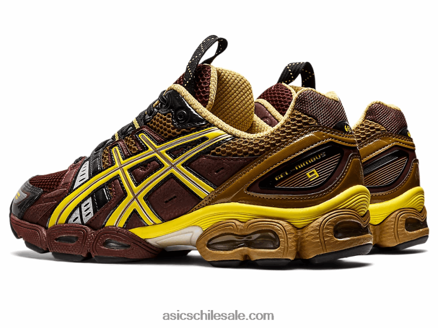 hombres Asics ub3-s gel-nimbus 9 R8N4461252 ron pasas/brillo verde