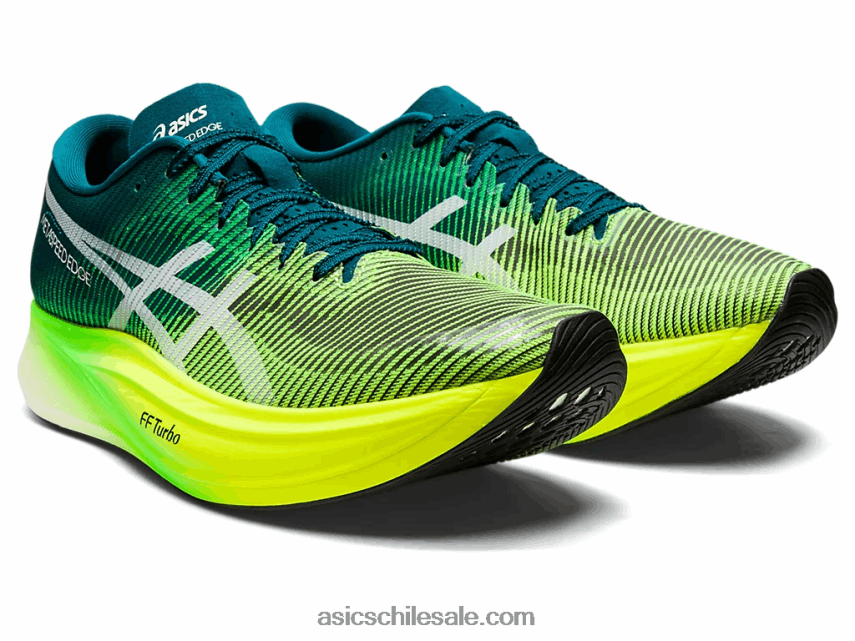 hombres Asics borde de metavelocidad+ R8N4461253 pino terciopelo/amarillo seguridad