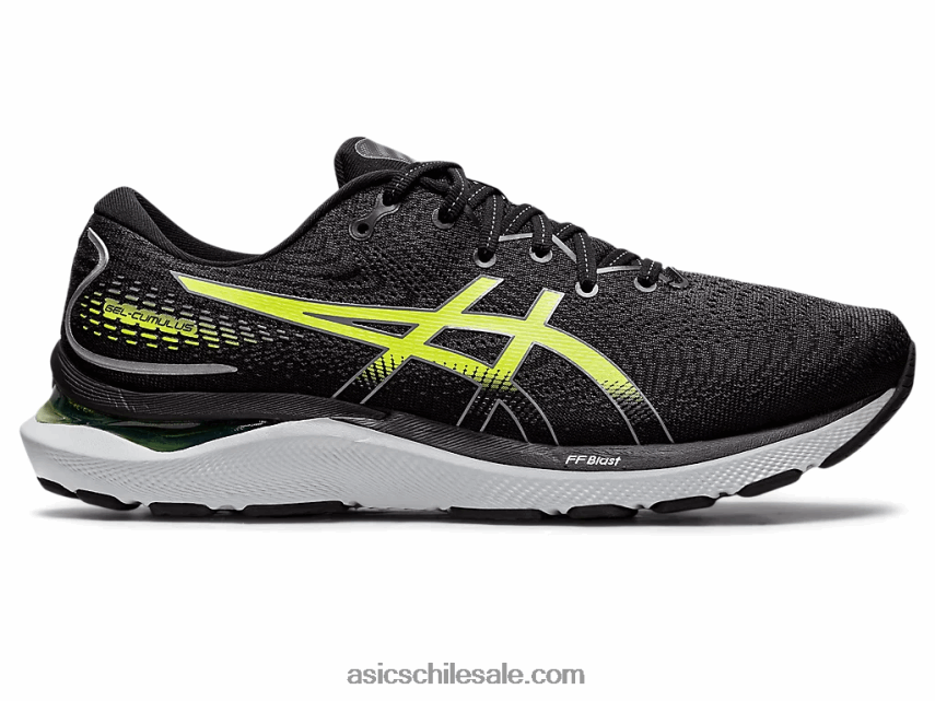 hombres Asics cúmulo de gel 24 R8N4461316 negro/verde peligro