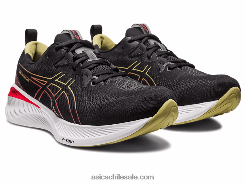 hombres Asics cúmulo de gel 25 R8N446123 negro/rojo eléctrico