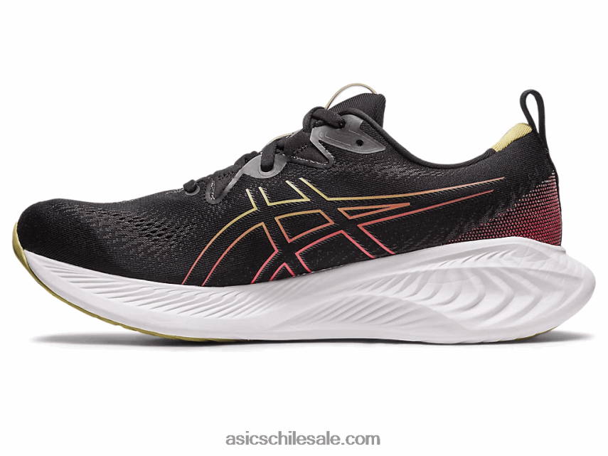 hombres Asics cúmulo de gel 25 R8N446123 negro/rojo eléctrico