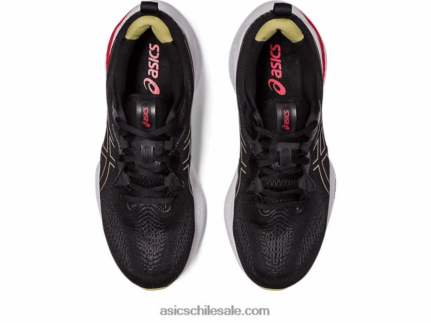 hombres Asics cúmulo de gel 25 R8N446123 negro/rojo eléctrico