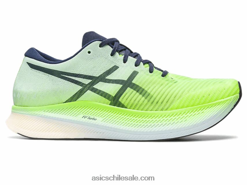 hombres Asics cielo de metavelocidad R8N446256 peligro verde/cielo