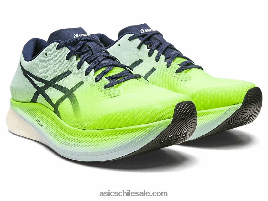 hombres Asics cielo de metavelocidad R8N446256 peligro verde/cielo