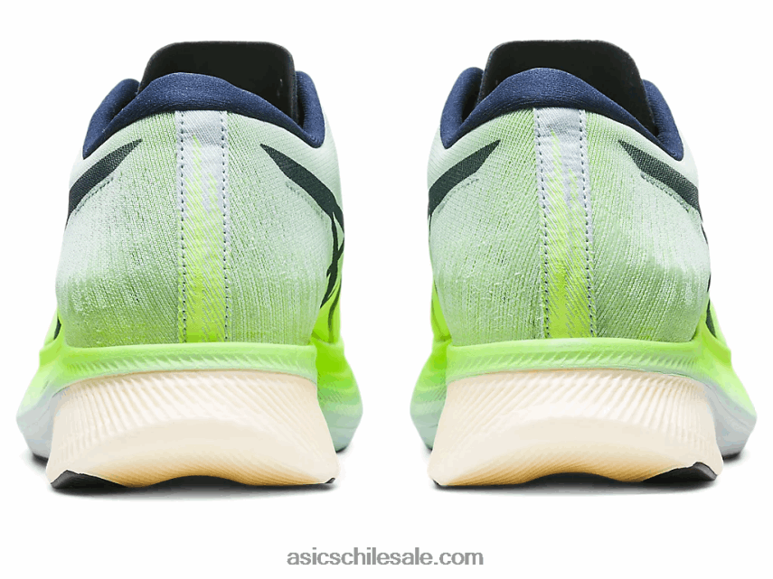 hombres Asics cielo de metavelocidad R8N446256 peligro verde/cielo