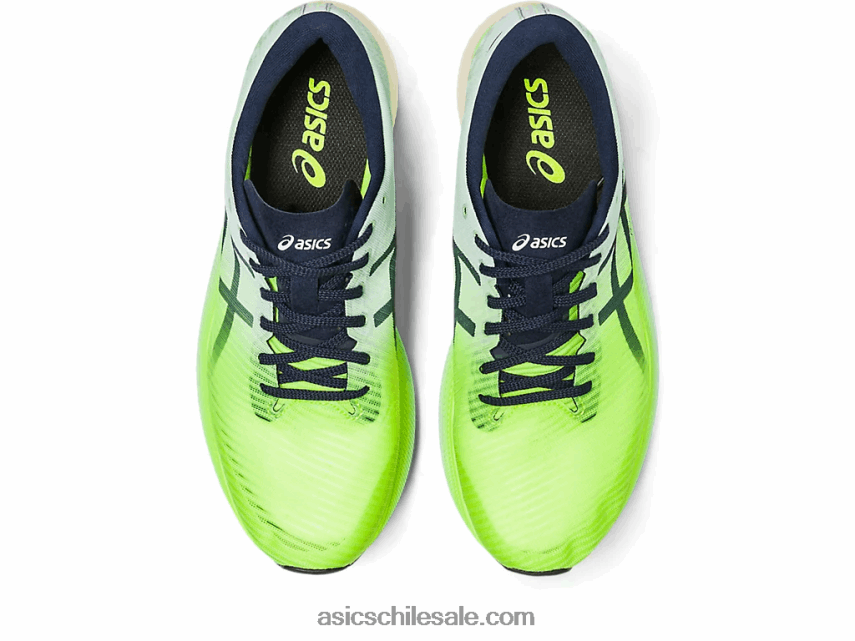 hombres Asics cielo de metavelocidad R8N446256 peligro verde/cielo