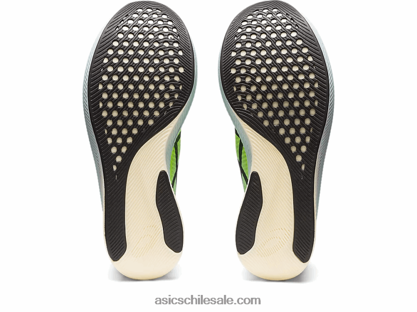 hombres Asics cielo de metavelocidad R8N446256 peligro verde/cielo