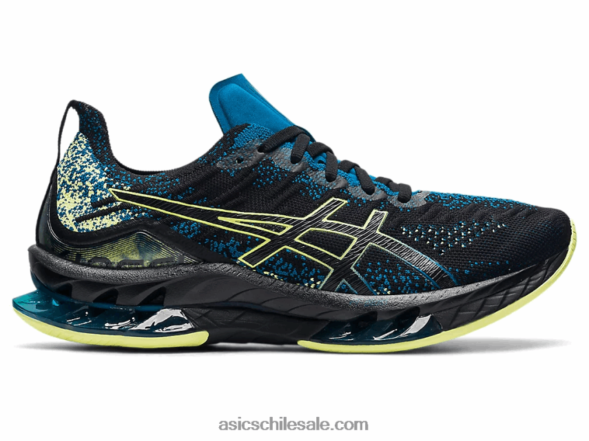 hombres Asics explosión de gel-kinsei R8N4461680 negro/amarillo brillante