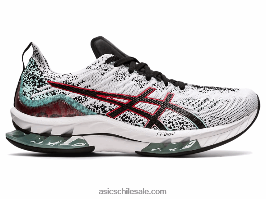 hombres Asics explosión de gel-kinsei R8N4461681 blanco negro