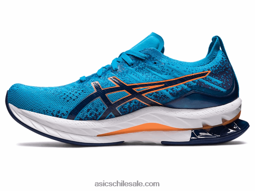 hombres Asics explosión de gel-kinsei R8N446511 azul isla/melocotón sol