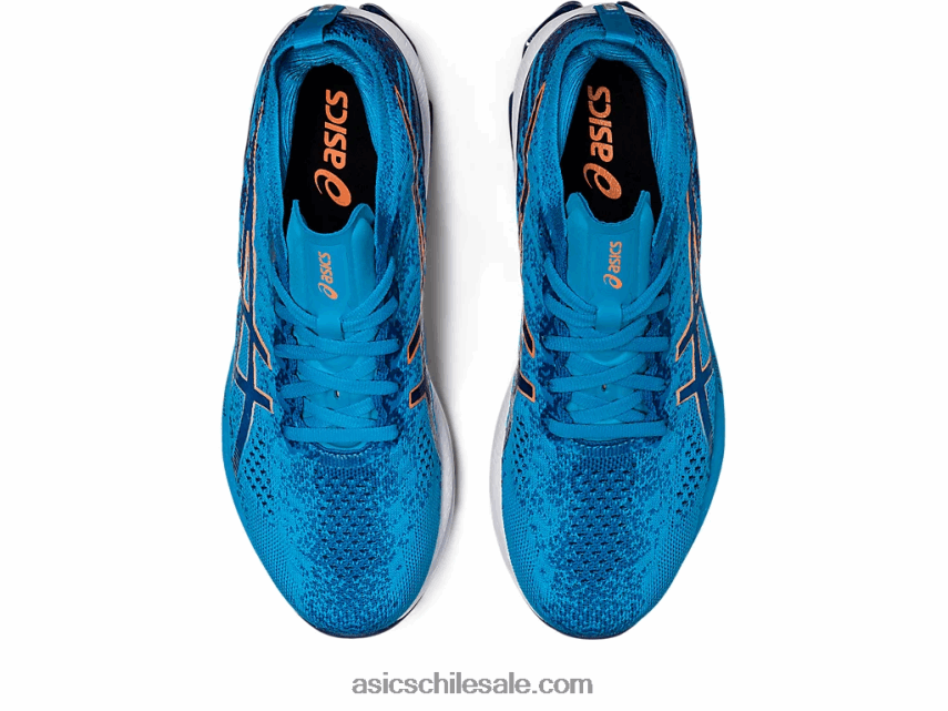 hombres Asics explosión de gel-kinsei R8N446511 azul isla/melocotón sol
