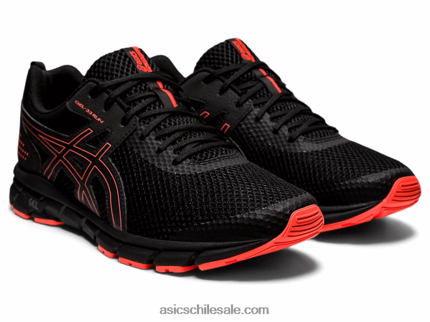 hombres Asics gel-33 R8N446896 negro/coral relámpago